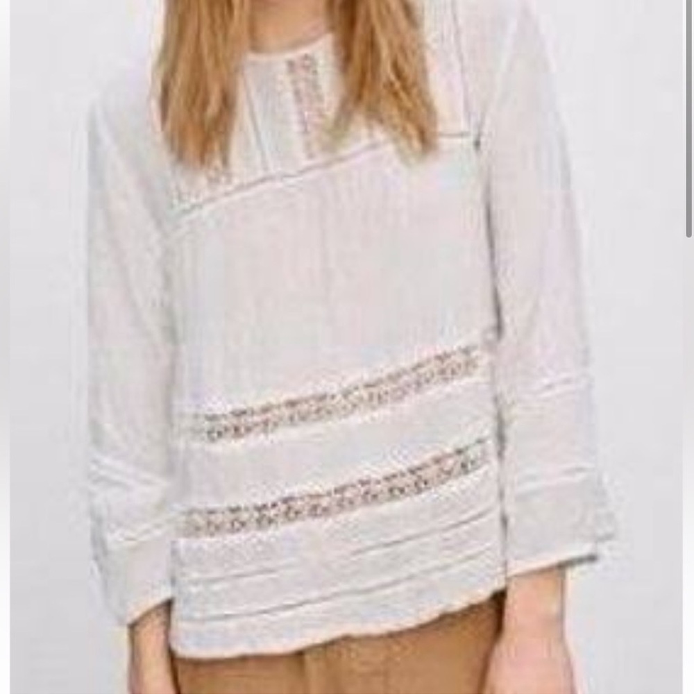 Aritzia Wilfred white long sleeve boho top